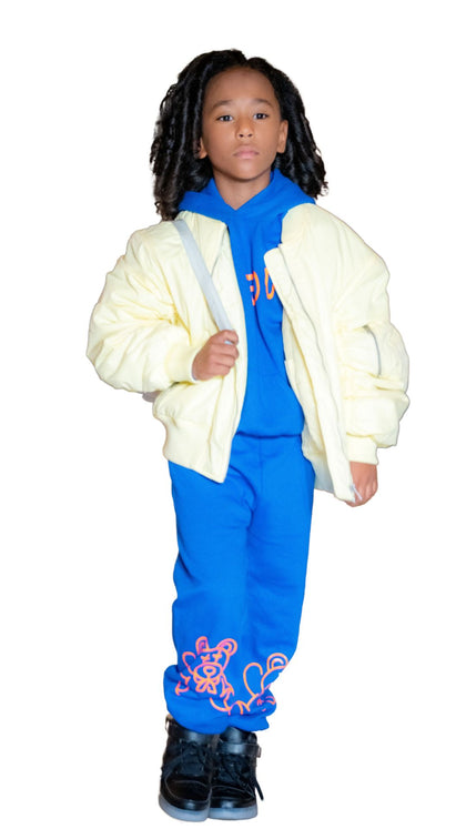 Wild Teddy 2pc Set Royal Blue/Orange